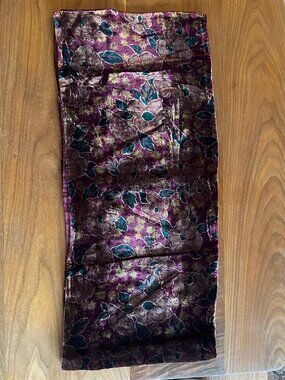 Vintage Elaine Gold for Collection XIIX Burgundy Floral Scarf Wrap